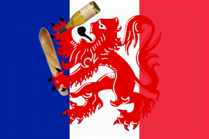 Die Flagge Frankreichs: Reizet den französischen Panther nicht, er speihet Fäkalien aus Arsch und Gesicht!